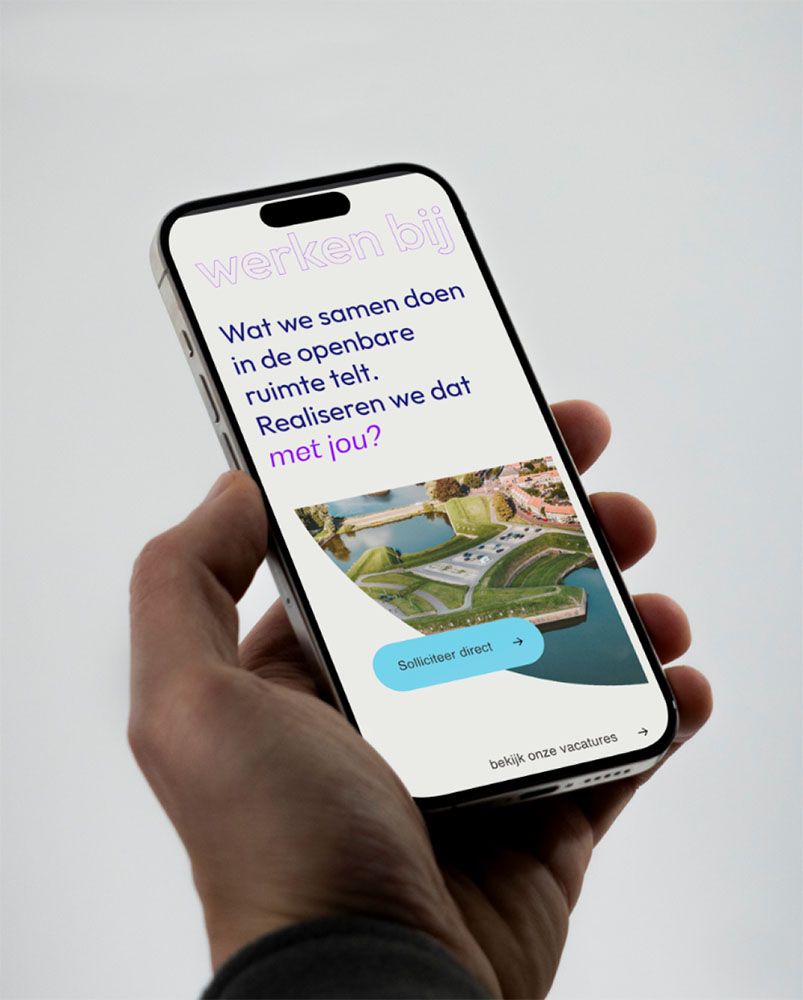 Telefoon met een Linstra-website