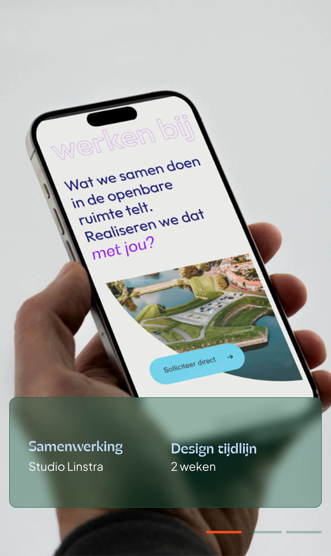 Telefoon met een Linstra-website