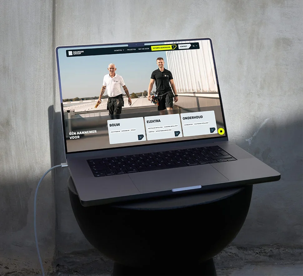 Laptop met een Linstra-webproject