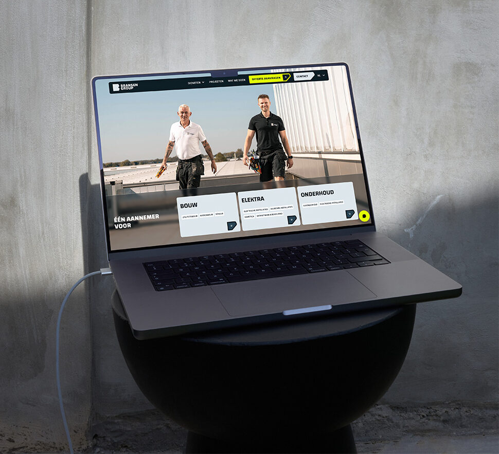 Laptop met een Linstra-webproject
